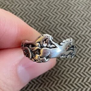 Sterling Silver Racing Horses Ring